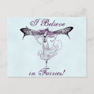 Hübscher Vintager Fairy Decal Postkarte