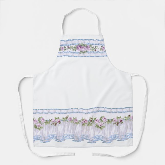 Hübscher Vintager Lila Blumenstrauß Schürze (Vorderseite)