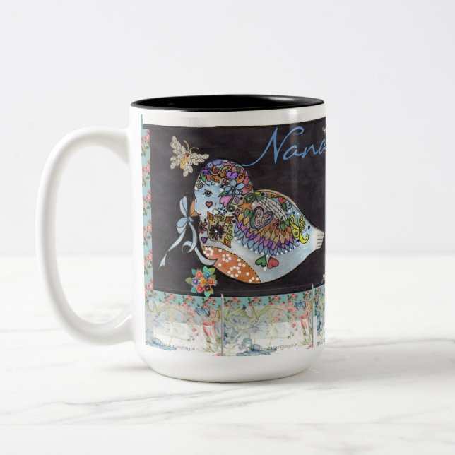 "Hübscher Vogel (2)" personalisierte Tasse (Links)