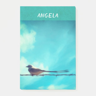 hübscher Vogel am türkisblauen Himmel personalisie Post-it Klebezettel