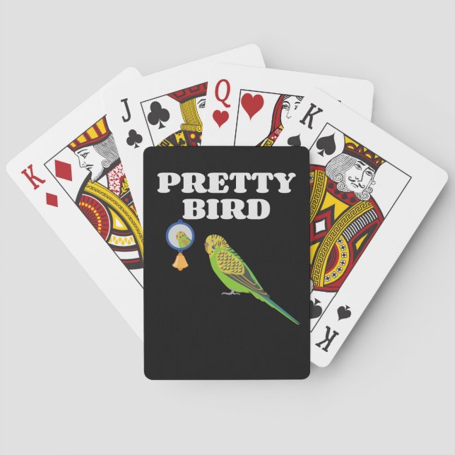 Hübscher Vogel - Budgie Parakeet Spielkarten (Rückseite)