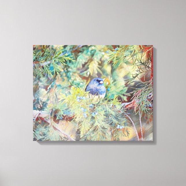 Hübscher Vogel in der Blues Fotokunstdruck Leinwanddruck (Vorderseite)
