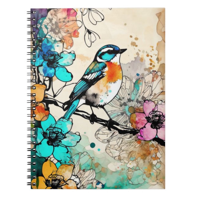Hübscher Vogel | Notizbuch Journal Notizblock (Vorderseite)