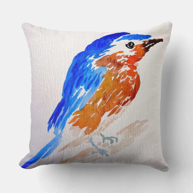 Hübscher Vogelaviary-FrühjahrWatercolor Kissen (Vorderseite)