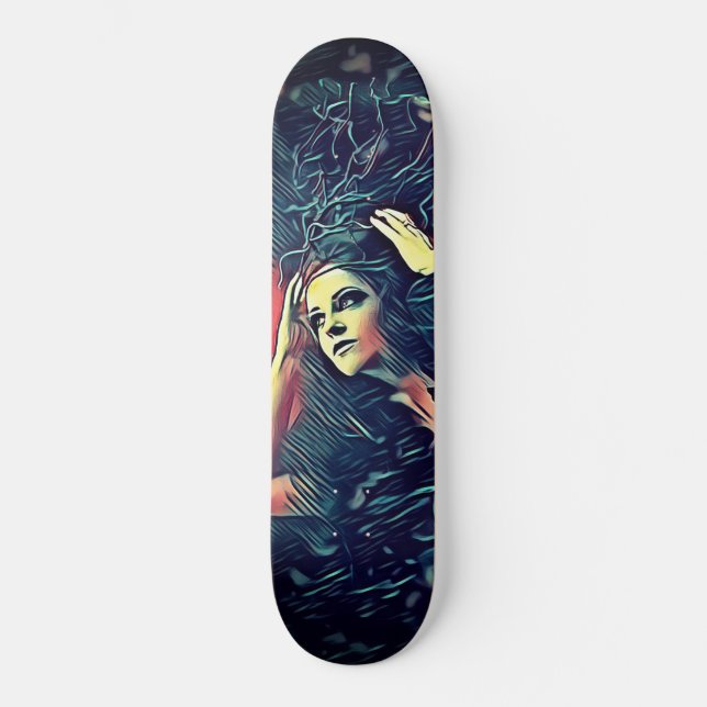 Hübscher Wald Hexe Gothic Girl Skateboard (Vorderseite)