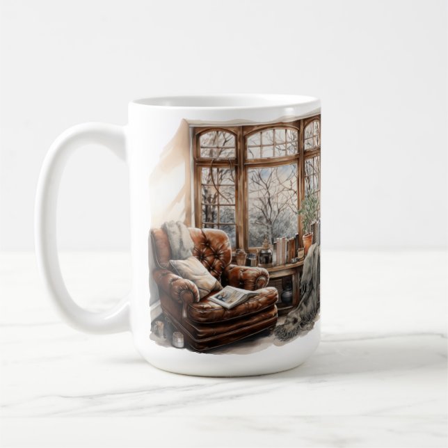 HÜBSCHER WASSERFALL-LESERRAUM-SCENE KAFFEETASSE (Links)