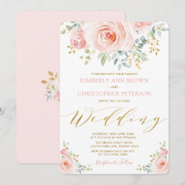 Hübscher Watercolor erröten rosa Einladung
