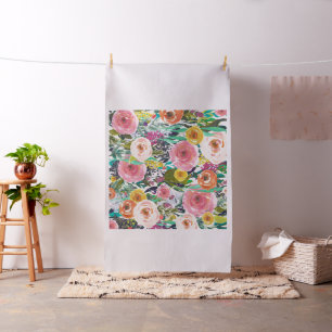 Hübscher Watercolor mit Blumen Stoff