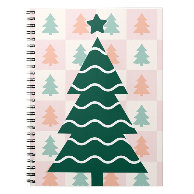  Hübscher Weihnachtsbaum Feiertagsdesign.  Notizblock (Vorderseite)