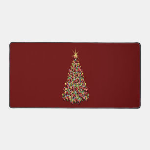 Hübscher Weihnachtsbaum Roter Hintergrund Weihnach Schreibtischunterlage