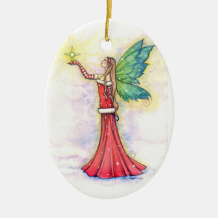 Hübscher Weihnachtsfeen-Schmuck von Molly Harrison Keramik Ornament