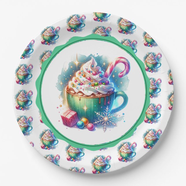 Hübscher Weihnachtskalender für Wasserfarben Pappteller (Vorderseite)