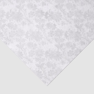 Hübscher weißer Damast Blumendruck Seidenpapier