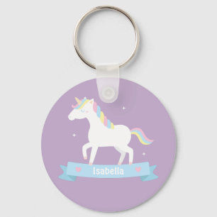 Hübscher weißer Einhorn-Pastell-Schlüsselanhänger  Schlüsselanhänger