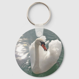 Hübscher Weißschwan Schlüsselanhänger