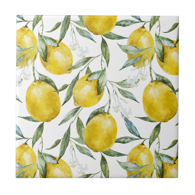 Hübscher Zitronenbaum Sommer Fliese (Vorderseite)