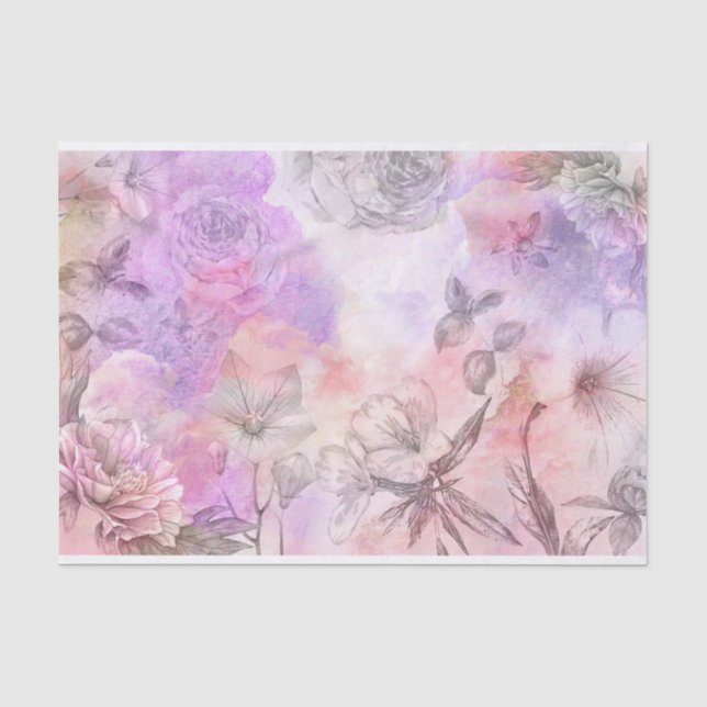 Hübsches Abstraktes Blumendesign Seidenpapier (Vorderseite)