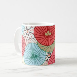 Hübsches abstraktes farbenfrohes lebendiges Blumen Kaffeetasse