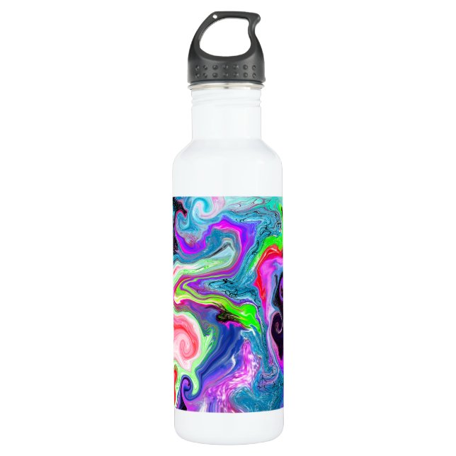 Hübsches Abstraktes Fluid Art Edelstahlflasche (Vorderseite)