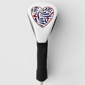 Hübsches abstraktes Herzmuster Golf Headcover