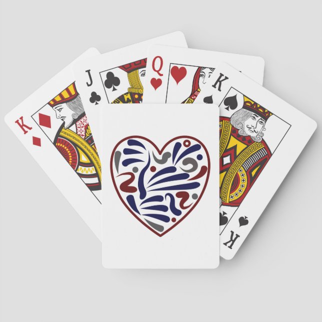 Hübsches abstraktes Herzmuster Spielkarten (Rückseite)