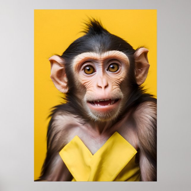 Hübsches Affenportrait Poster (Vorne)