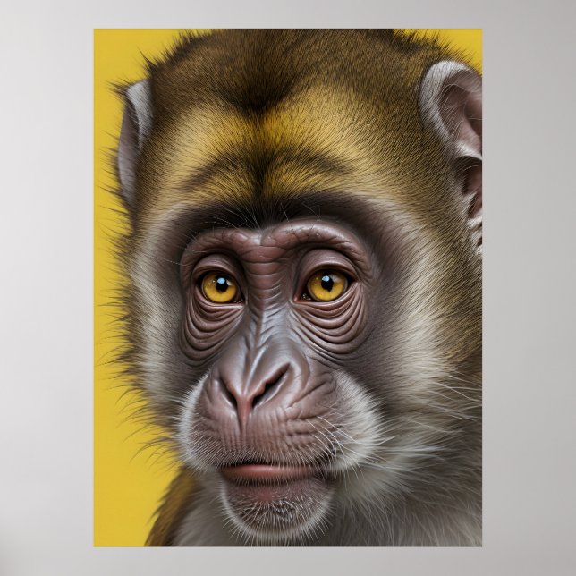 Hübsches Affenportrait Poster (Vorne)