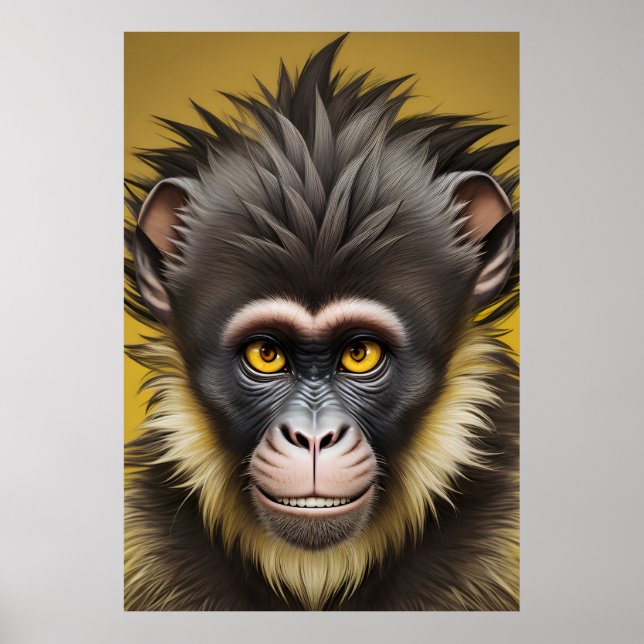 Hübsches Affenportrait Poster (Vorne)