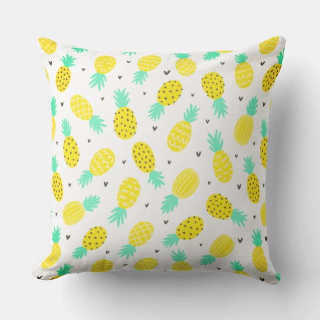 Hübsches Ananas Muster Tropischer Sitzkissen Kissen (Vorderseite)