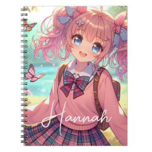 Hübsches Anime-Girl Notizblock