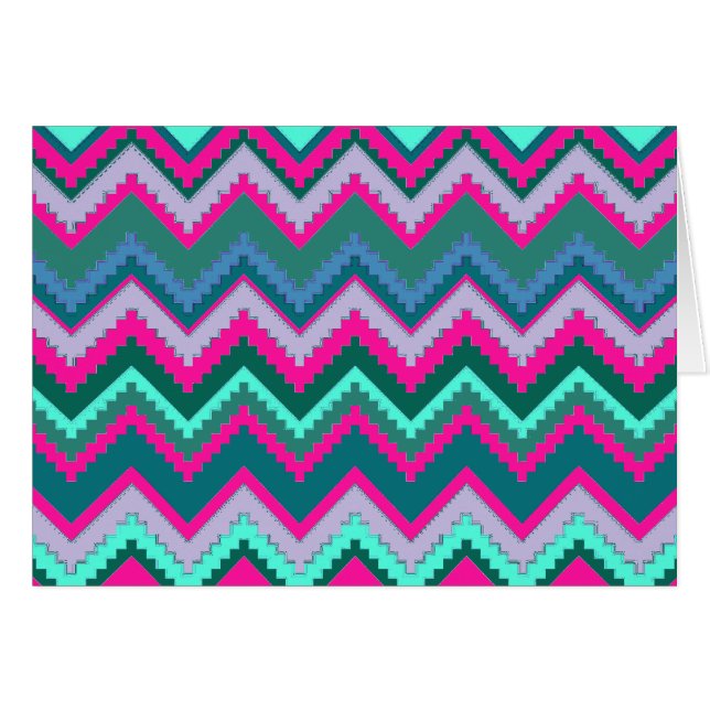 Hübsches Aqua-aquamarine blaue rosa Stammes- (Vorderseite (Horizontal))