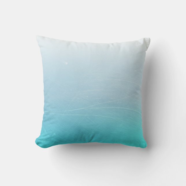 Hübsches Aqua Blue Gradient Throw Kissen (Vorderseite)