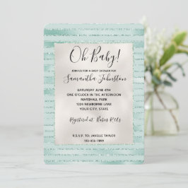 Hübsches Aqua Mint Glitzy Glitzer Einladung
