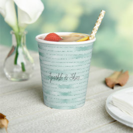 Hübsches Aqua Mint Glitzy Glitzer Pappbecher
