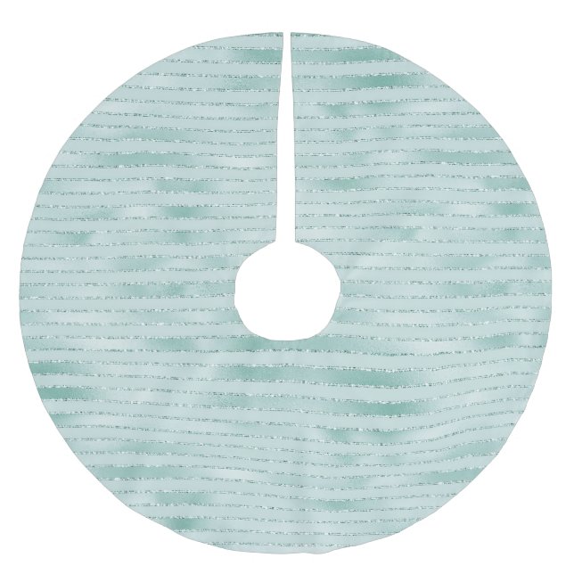 Hübsches Aqua Mint Glitzy Glitzer Polyester Weihnachtsbaumdecke (Vorderseite)