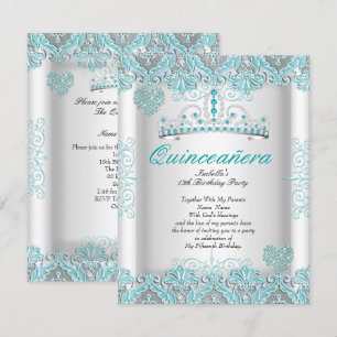 Hübsches Aquamarines Blue Quinceanera Party Tiara Einladung