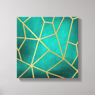 Hübsches Aquamarines Ribbed Mosaik Leinwanddruck
