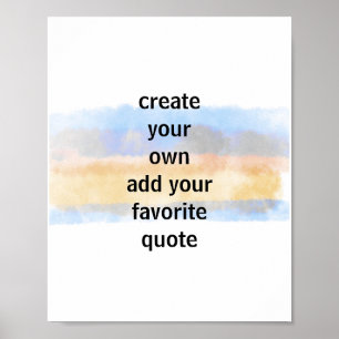 hübsches Aquarellblau und Gelb fügen ein Angebot h Poster