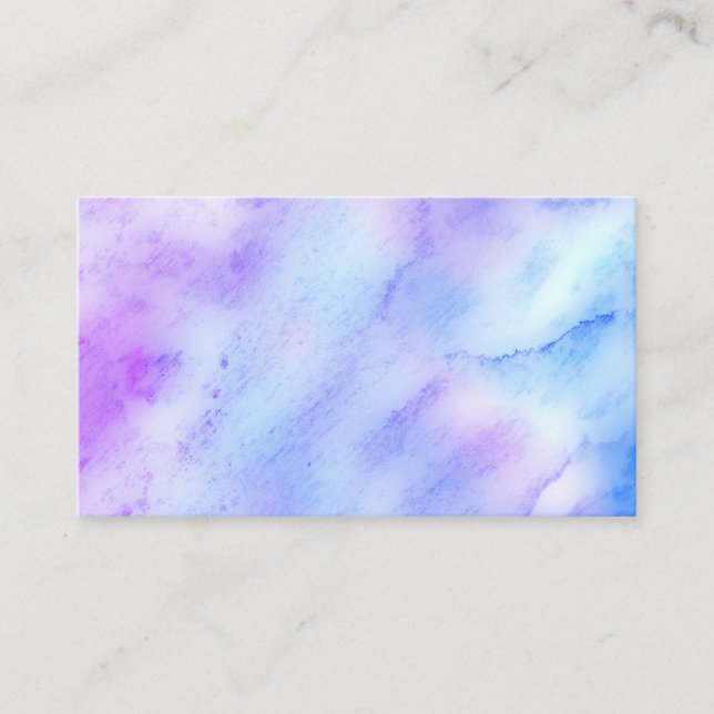 hübsches Aquarellblau und lila abstrakte Gewohnhei Visitenkarte (Vorderseite)