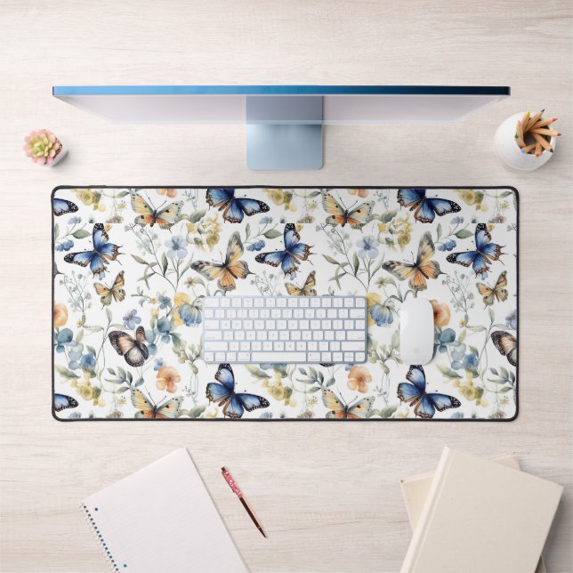 Hübsches Aquarellbutterfly-Muster Schreibtischunterlage (Büro 1)