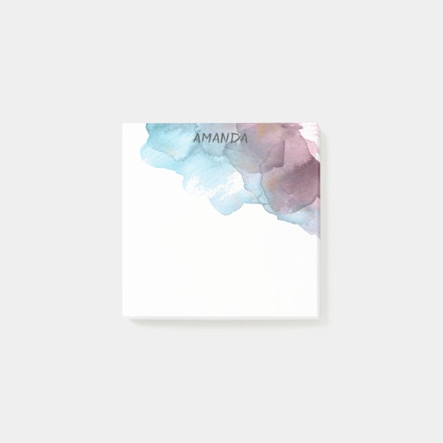 hübsches Aquarelldesign - Sonderanweisung Post-it Klebezettel (Vorderseite)