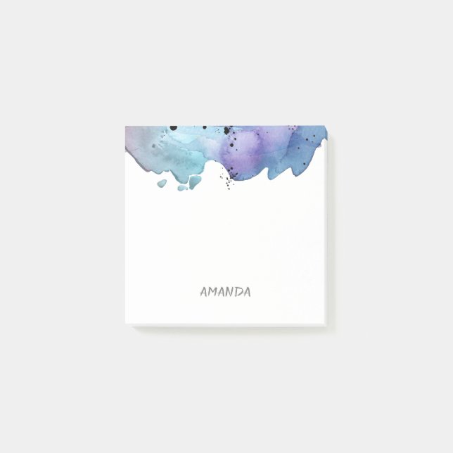 hübsches Aquarelldesign - Sonderanweisung Post-it Klebezettel (Vorderseite)