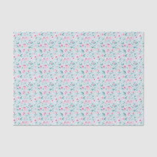 Hübsches Aquarellfarbenrosa Ditsy Floral Muster Seidenpapier