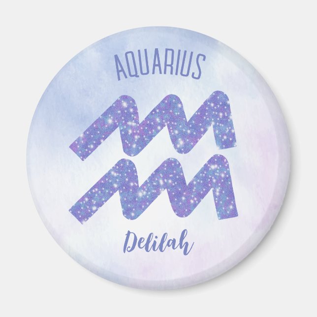 Hübsches Aquarius Astrologie Signieren Personalisi Magnet (Vorne)