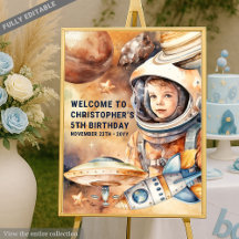 Hübsches Astronautenraumgalaxie-Party Begrüßungsze