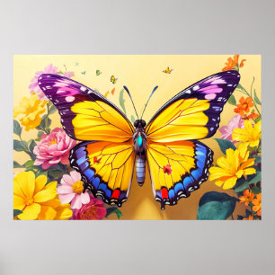 Hübsches Ausrichten der Schmetterlingsdarstellung Poster