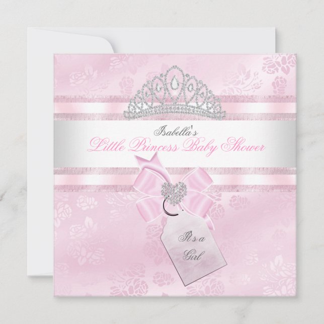 Hübsches Baby Duschmädchen Kleine Prinzessin Damas Einladung (Vorderseite)