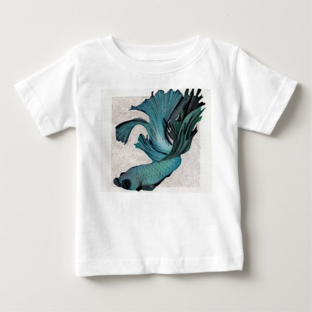 Hübsches Baby Geschlecht neutrale Betta Fische 1 S Baby T-shirt (Vorderseite)