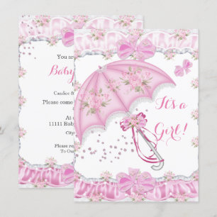 Hübsches Baby Shower Mädchen Florale rosa Nichte Einladung