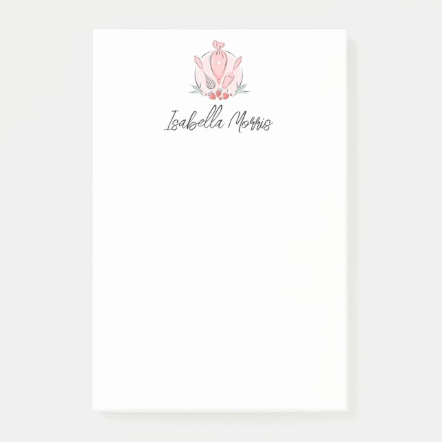 Hübsches Backgebäck Personalisiert Post-it Klebezettel (Vorderseite)